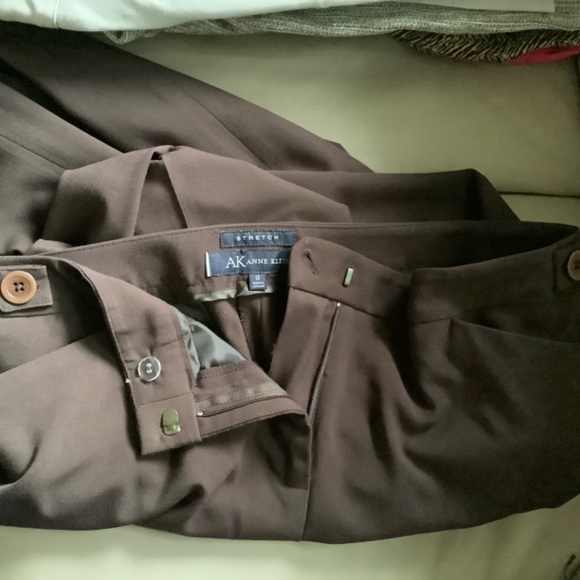 AK ANNE KLEIN size 12 chocolate brown pants - Picture 2 of 7